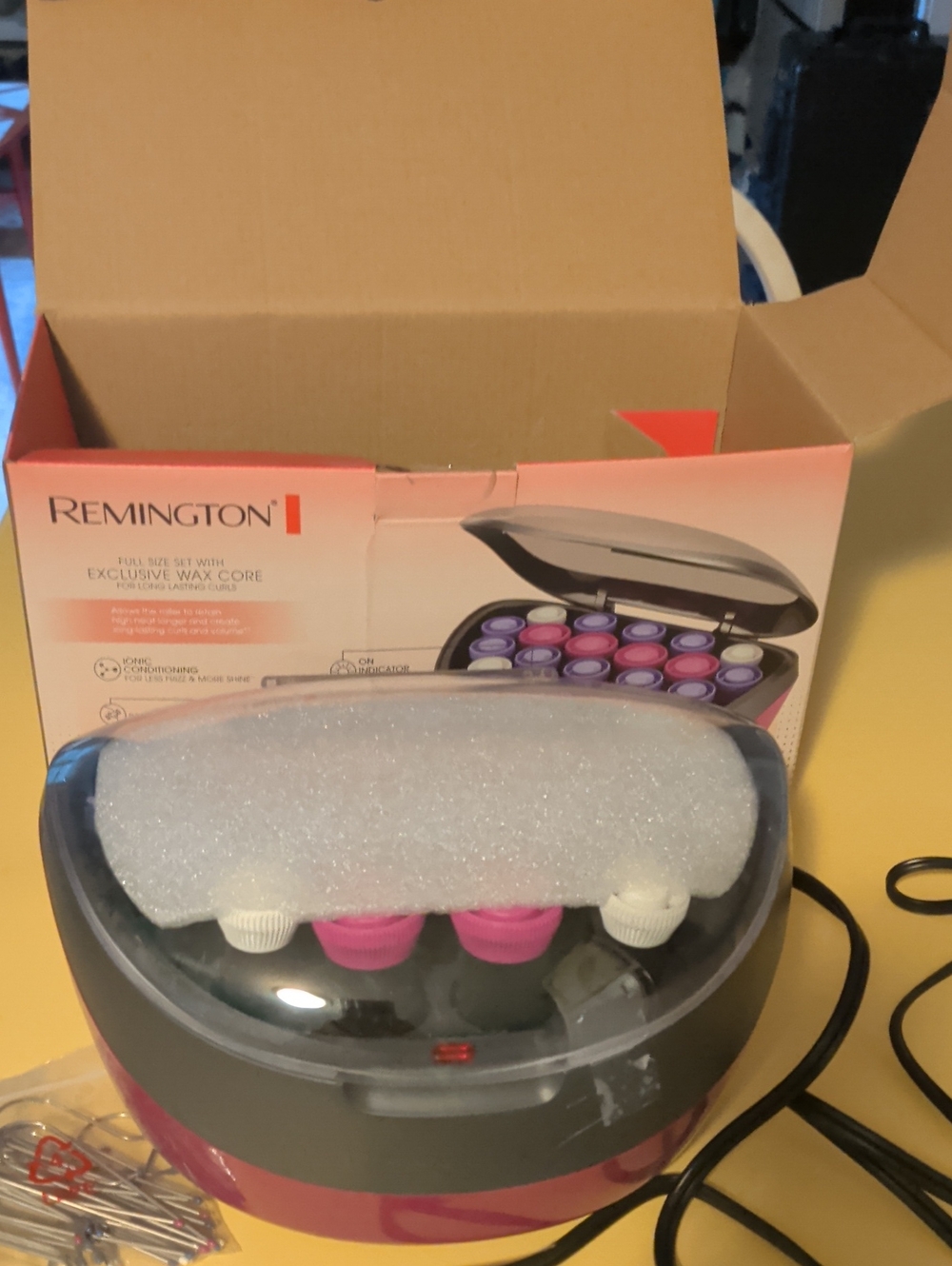 Remington Pink and Gray Hot Roller Set- Basically New